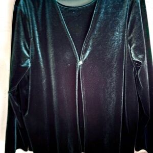 Notations dark green velvety Women's tank/jacket/skirt